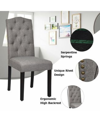 Set of 2 Tufted Upholstered Dining Chairs