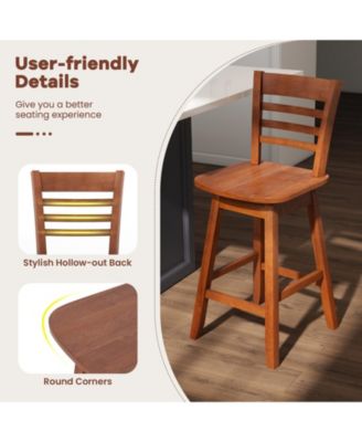 Counter Height Barstools Set of 2 with Footrest for Kitchen Island Bar