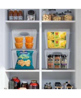 Large Plastic Storage Bins with Lids - for Kitchen Organization, Pantry/Storage Organizers, Fridge Organizer - Clear Storage Bins (4 pack)