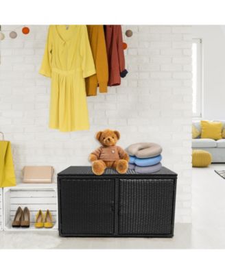 GOUUN 88 Gallon Garden Patio Rattan Storage Container Box