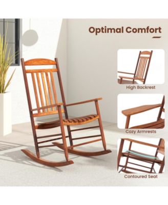 3-piece Outdoor Poplar Wood Rocking Bistro Set