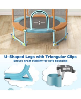 60 Inch Trampoline with Gymnastic Bar and Rings for Kids