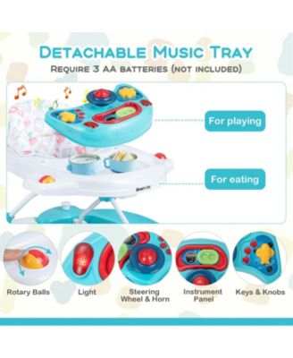 6 in 1 Foldable Baby Walker with Adjustable Height