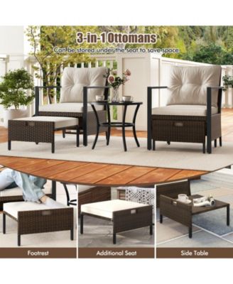 4 Piece Outdoor Furniture Set with Glass Topped Table