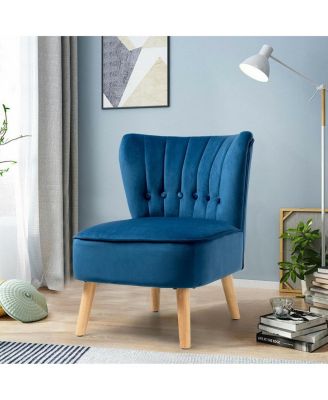Armless Accent Chair Tufted Velvet Leisure Chair