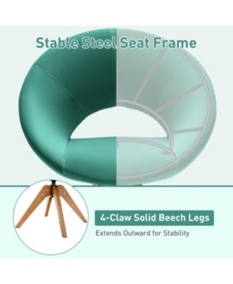 Swivel Accent Chair with Oversized Upholstered Seat for Home Office