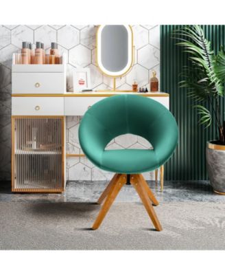 Swivel Accent Chair with Oversized Upholstered Seat for Home Office