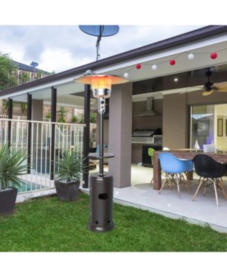 Outdoor Heater Propane Standing LP Gas Steel with Table & Wheels