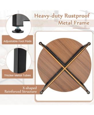 3-Piece Table Set Round Table and 2PCS Square End Tables