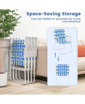 4 Pieces Folding Beach Chair Camping Lawn Webbing Chair