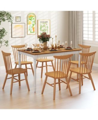 Extendable Dining Table with Rubber Wood Legs for 4-8 People