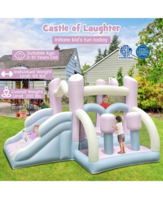 Kids Bounce House with Slide and 2 Boxing Columns Bouncy Castle for Party without Blower