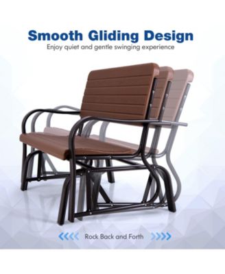 2-Seat Porch Glider with HDPE Back Seat and Steel Frame