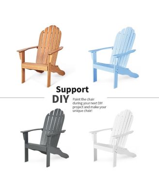 Acacia Wood Outdoor Adirondack Chair with Ergonomic Design