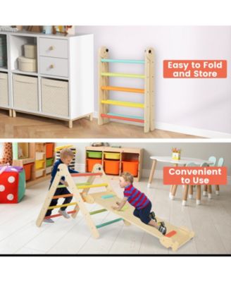 3-in-1 Climbing Set Foldable and Adjustable Kids Triangle Set