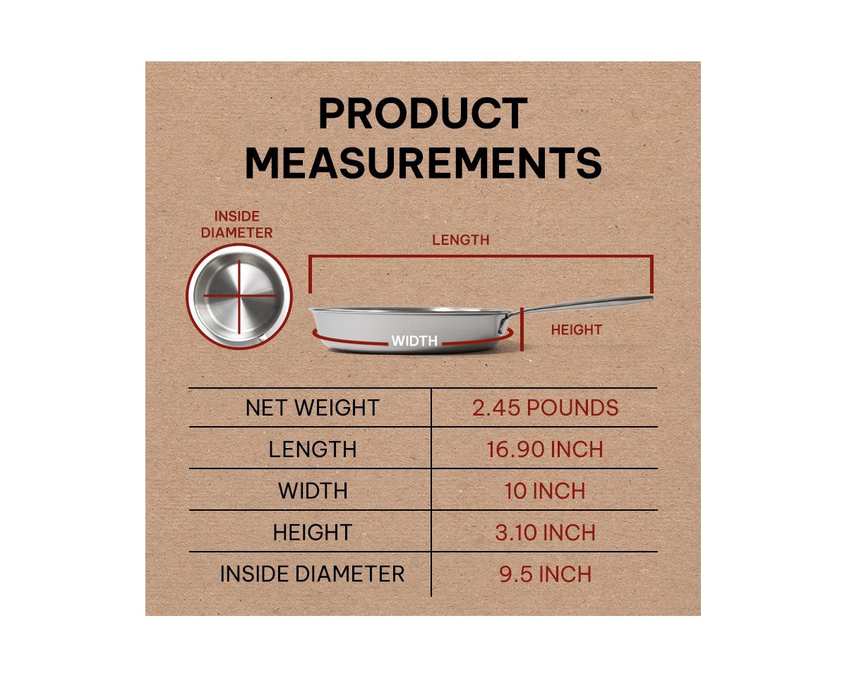 Alva Maestro Stainless Steel Frying Pan Skillet 9.5