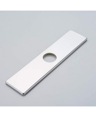Sink Hole Cover Chrome 10 Inch 1 or 3 Hole Long Rectangle Cover Deck Plate Faucet Escutcheon for Bathroom or Kitchen Vanity Sink Faucet Stainless Steel,Leed-Free