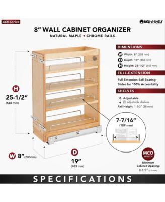 8" Pullout Vanity Storage Organizer for Base Cabinets, 448-BC19-8C