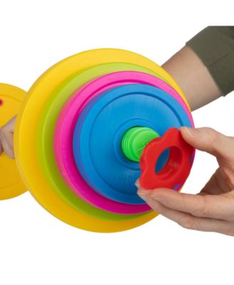 Hey Play Barbell and 8 Plates Kids Weight Set