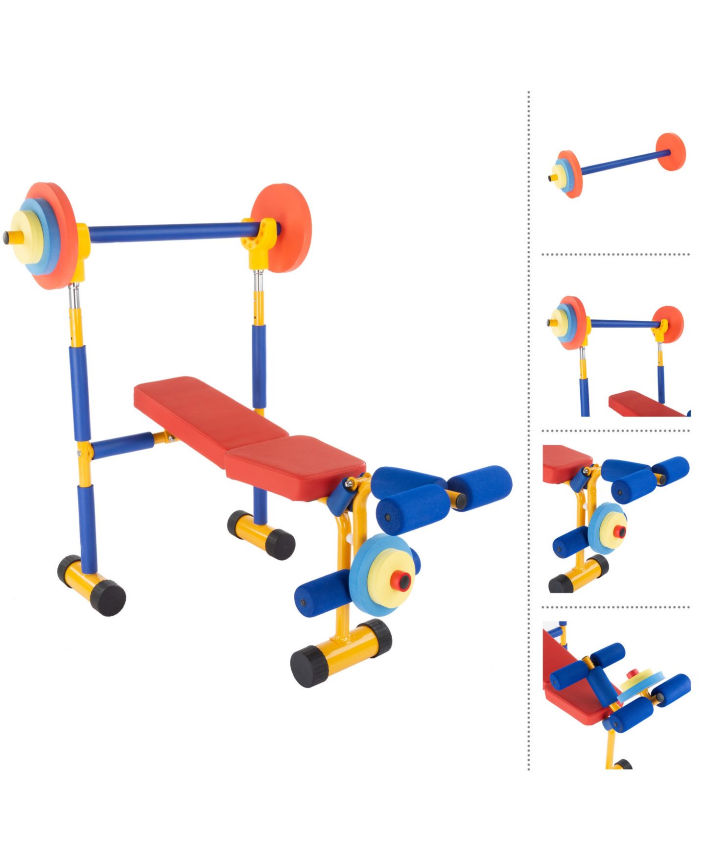 Детские игрушки Trademark Global Hey Play Adjustable 3-Piece Weight Bench Set, Ages 3+ — фото 4