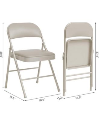 Padded Cushion Folding Chairs Metal Frame 4-Pack
