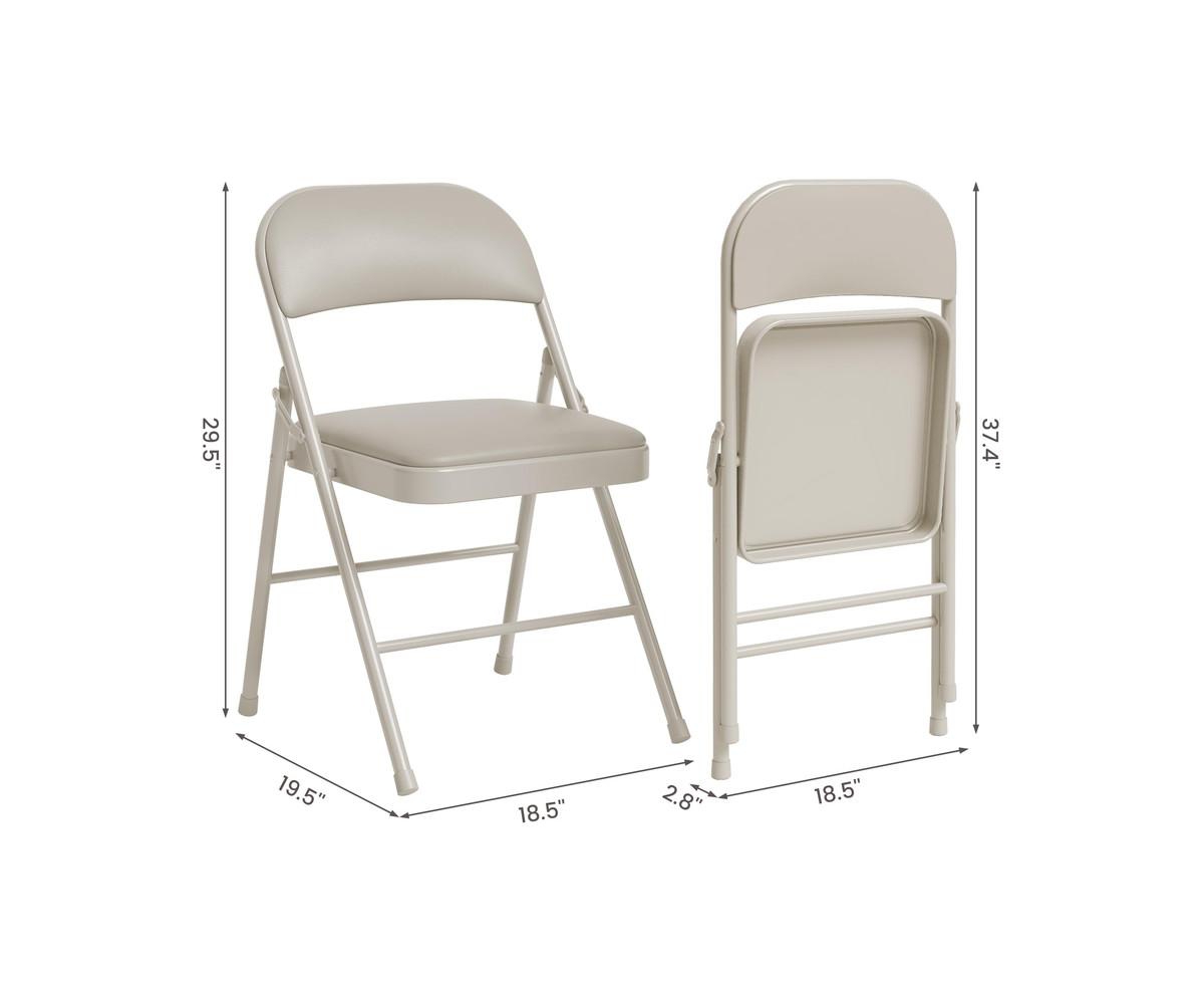 gaomon 4 Pack Folding Chairs With Padded Cushion and Back, Folding Chairs for Outside, Foldable Chairs With Metal Frame Hold Up to 350 Lbs, Metal Chai