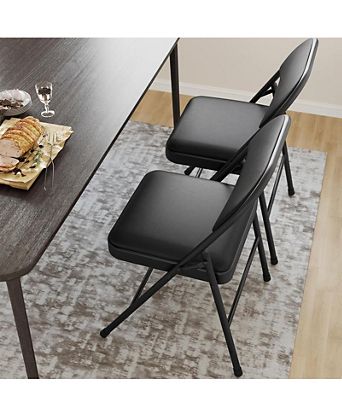 4 Pack Folding Chairs With Padded Cushion and Back, Folding Chairs for Outside, Foldable Chairs With Metal Frame Hold Up to 350 Lbs, Metal Chairs for Home, Office, Indoor & Outdoor Events