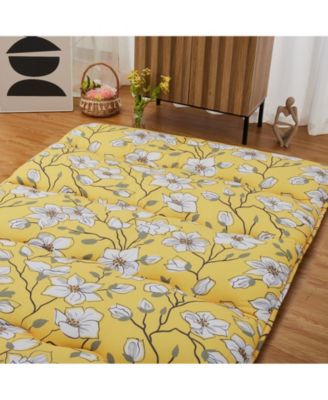 Japanese Thick Tatami Roll-Up Floor Mattress for Camping & Guest Room, Full