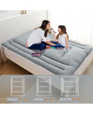 Japanese Floor Mattress Full, Foldable Futon, Thick Sleeping Pad & Portable Camping Mattress, for Living Room & Guest Room