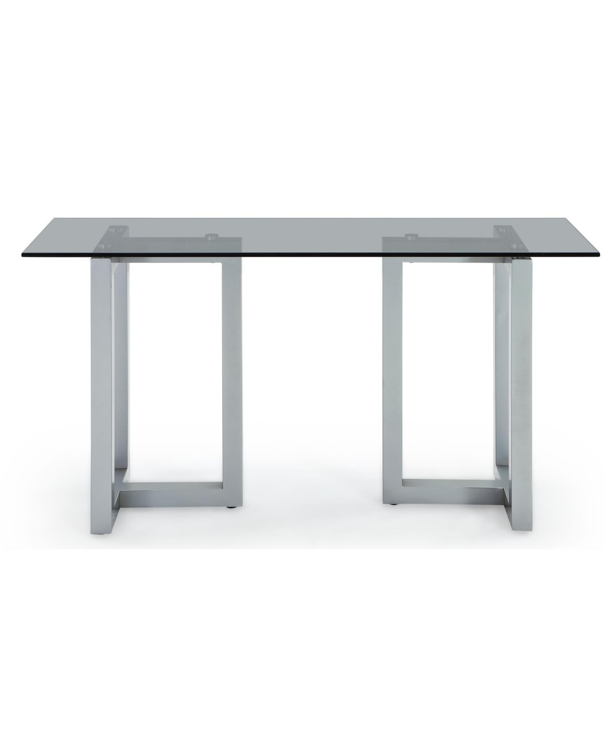 Macy's Emila 54" Glass Mix And Match Console Table In Smoked Glass,silver Sky