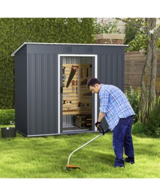 Outside Garden Storage Shed Tool House with Ground Foundation Frame