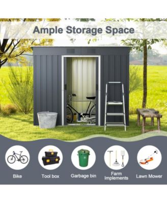 Outside Garden Storage Shed Tool House with Ground Foundation Frame
