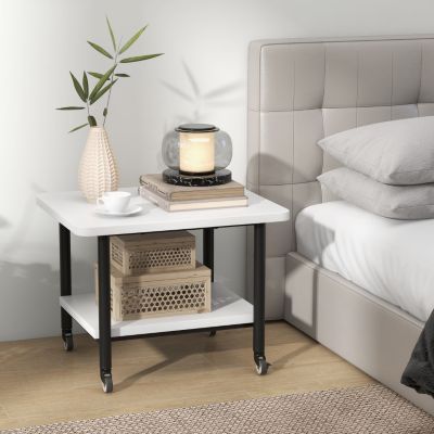 Under Desk Printer Stand with 360° Swivel Casters and Storage Shelves