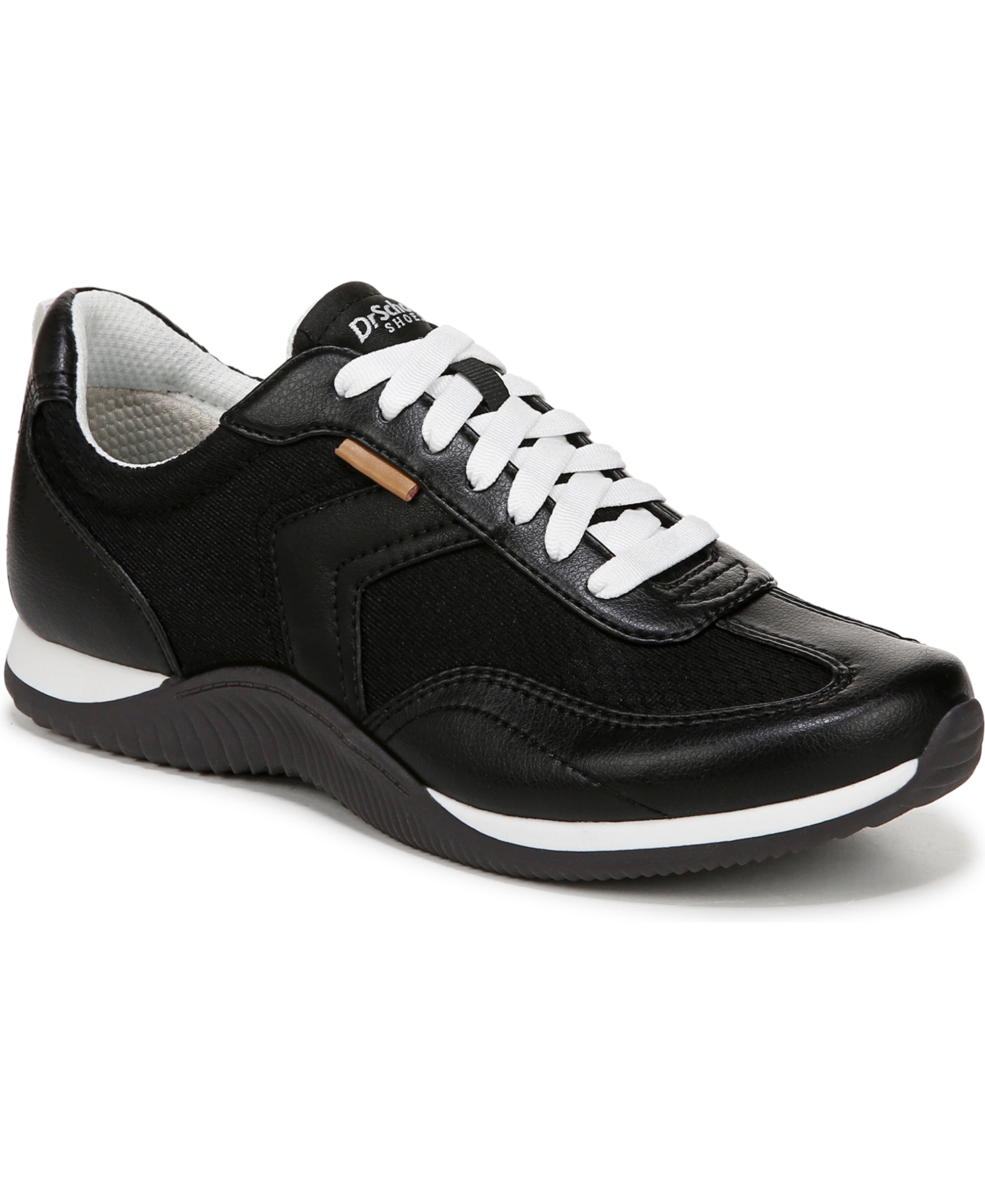 Shop Dr. Scholl's Women's Good Ol Days Lace Up Sneakers In Black Fabric