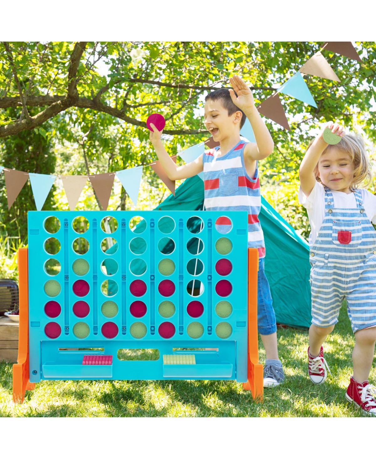 Gouun Jumbo 4-to-Score Connect Game Set with Carrying Bag and 42 Coins