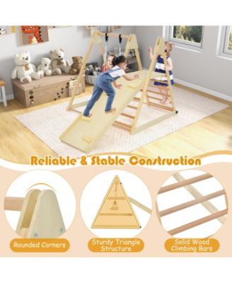 5-in-1 Indoor Jungle Gym Foldable Climber Playset with Fun Slide and Adjustable Swing