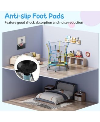 Mini Trampoline for Kids with Safety Enclosure Net and Foam Handles