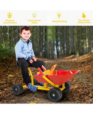 8 Inch Heavy Duty Kids Ride-on Sand Dumper with 4 Wheels