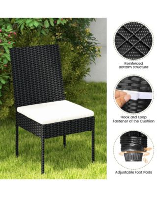 PE Wicker Patio Chairs Set of 4 with Cushions for Porch Deck Garden and Backyard-4 Pieces