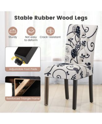 2 Pieces Tufted Dining Chair Set with Adjustable Anti-Slip Foot Pads