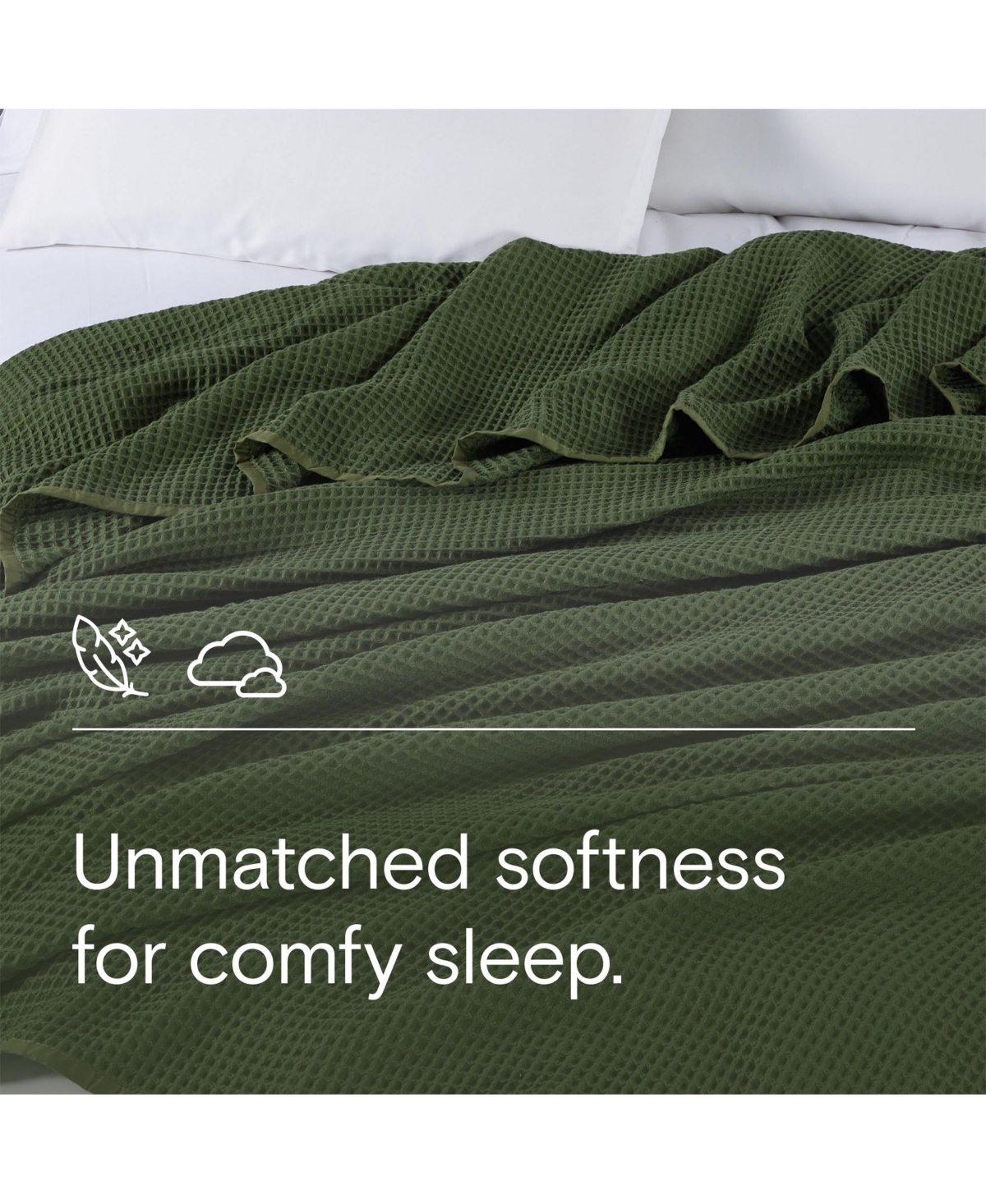 Doz by Sijo Waffle Blanket 50% Bamboo Viscose Cotton, Lightweight, Ultra Soft, Breathable