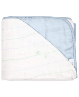 Toddler Triangles and Mint Oversized Bamboo Muslin Quilted Blanket