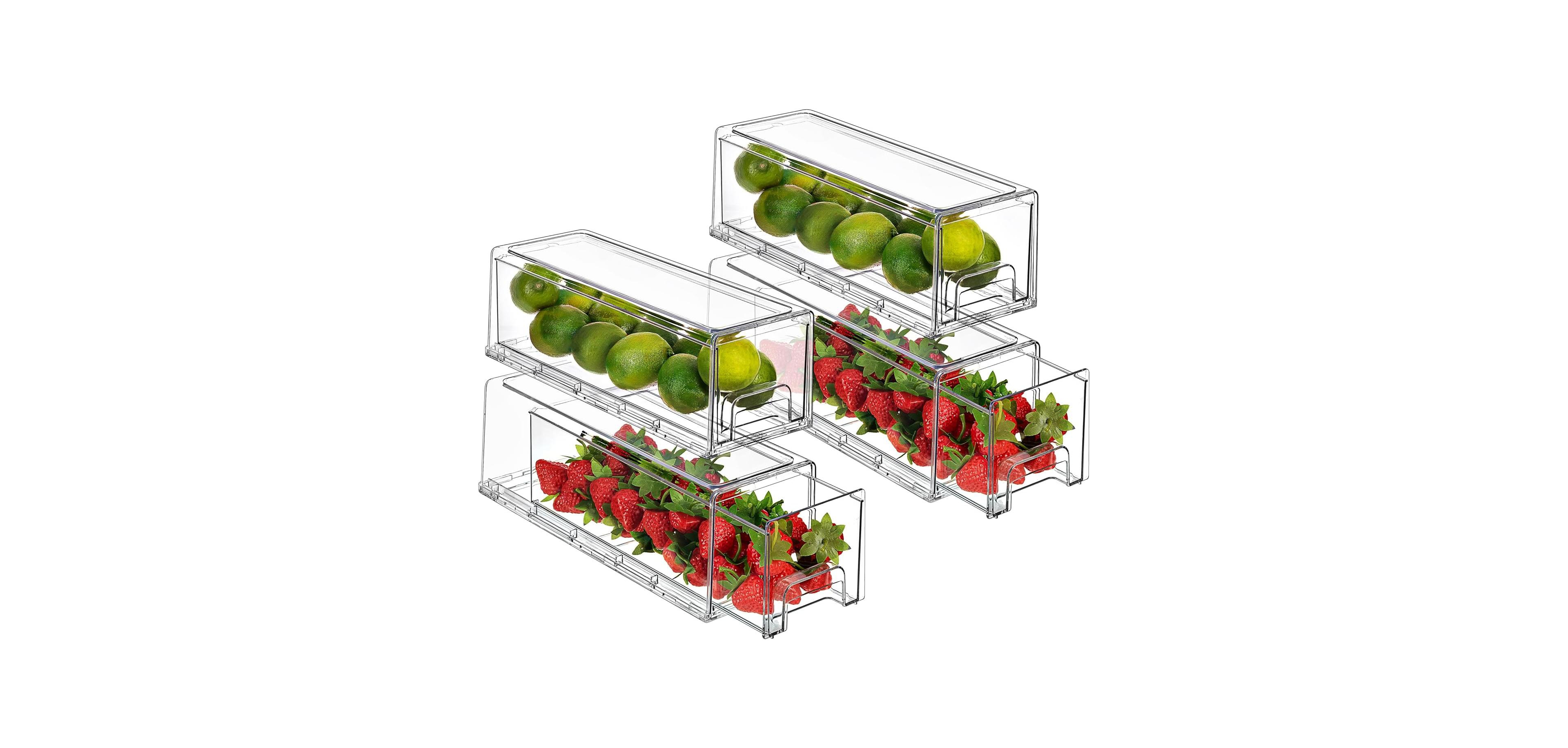 Sorbus 2 Pack Small Clear Stackable Pull-Out Drawers