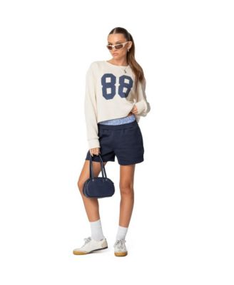 Women's Plaid Boxer Detail Sweat Shorts