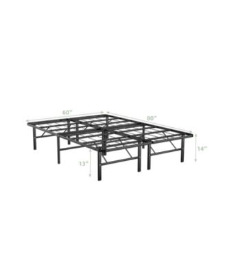 Queen Size Foldable Metal Platform Bed with Tool-Free Assembly-Queen size