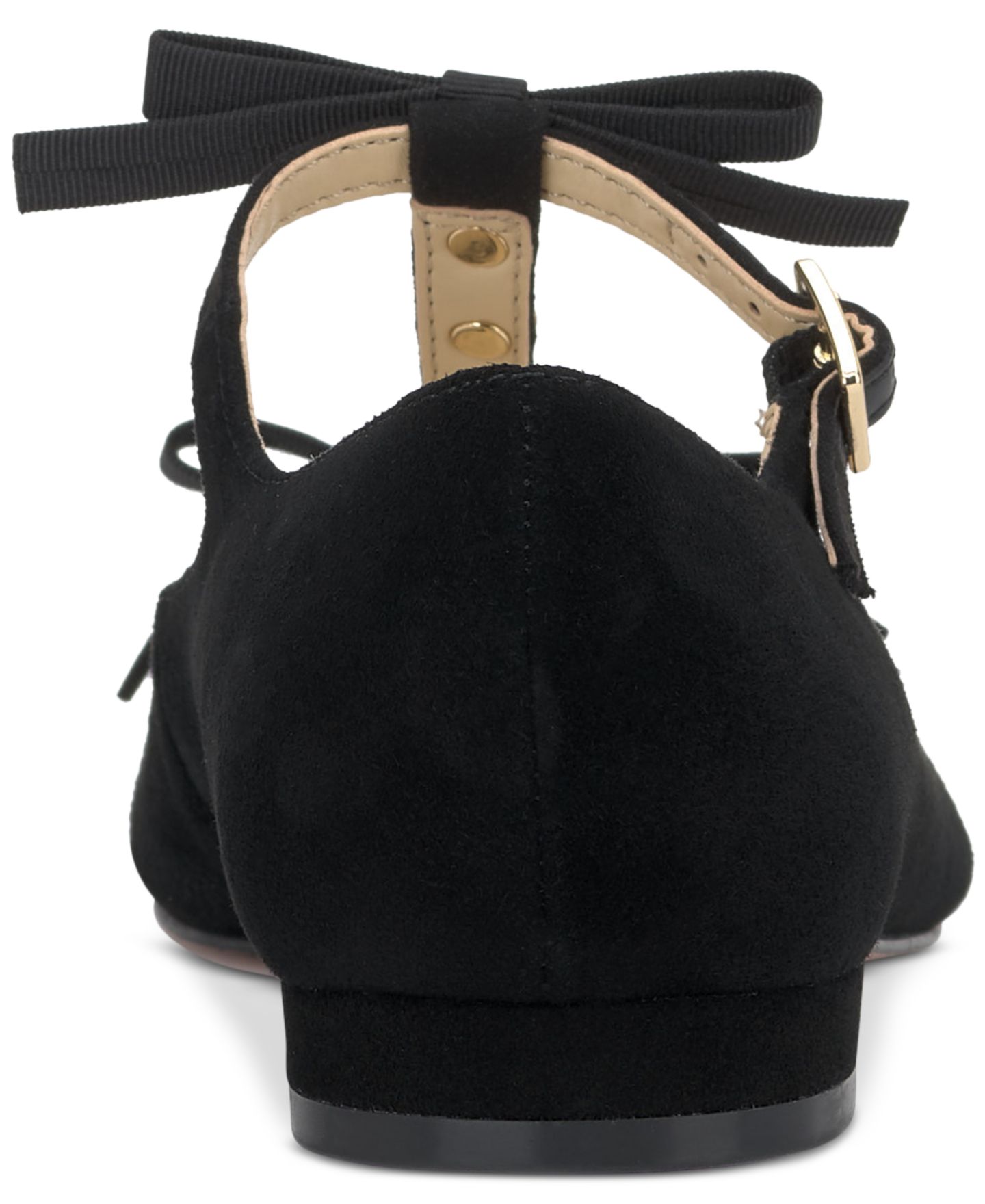 Женские балетки Jessica Simpson Jolliya T-Strap Dress Flats, цвет: Чёрный замшевый — фото 3