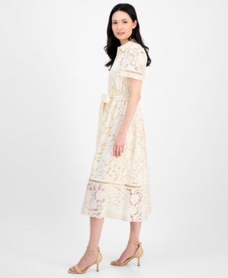chinese dress ladies Calvin Klein Womens Lace Textured Midi Red 2 at Amazon Women's Clothing  store