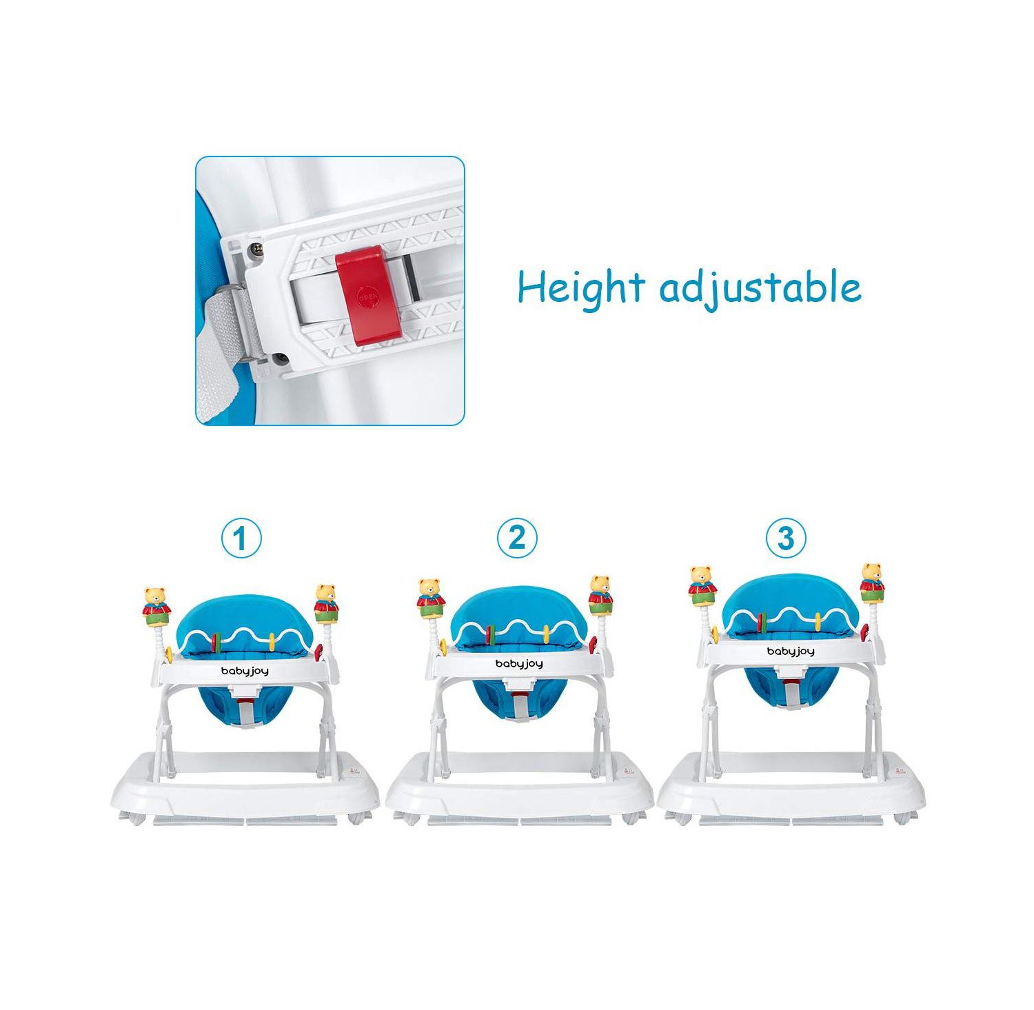 Baby Adjustable-Height Foldable Walker