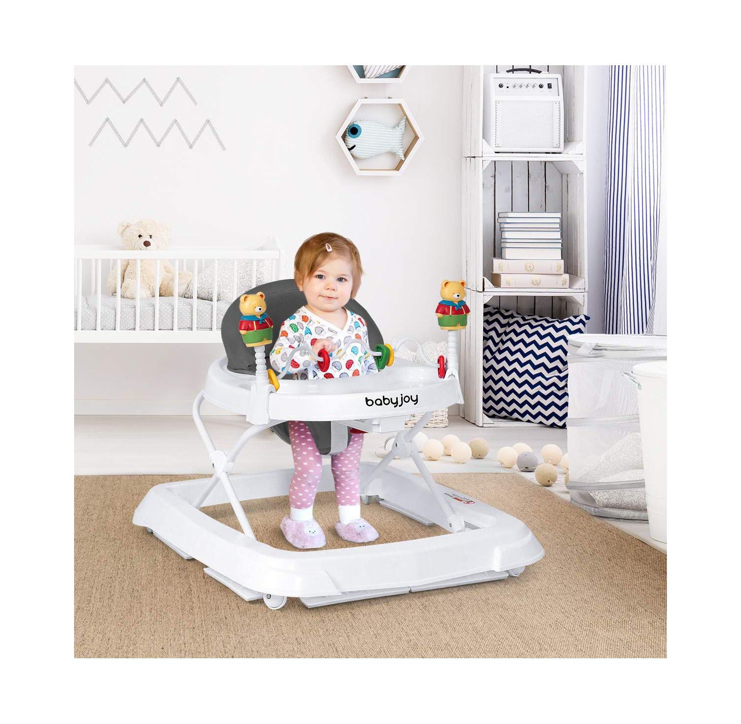 Baby Adjustable-Height Foldable Walker
