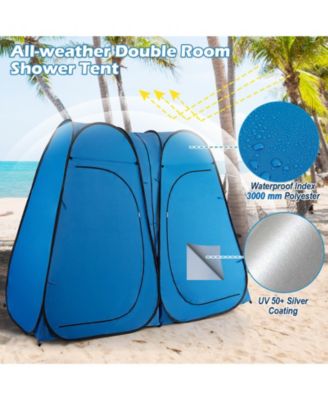 Oversized Pop Up Shower Tent with Window Floor and Storage Pocket